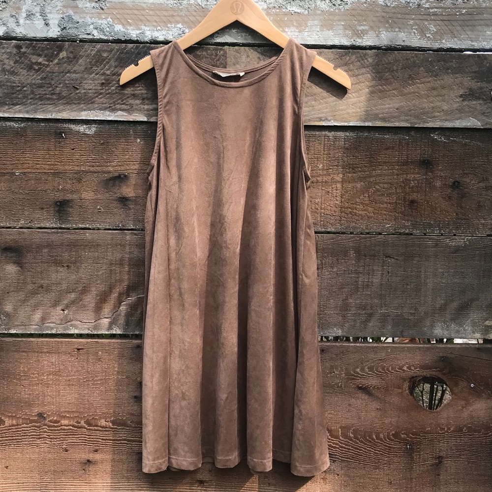 WANDERLUX Tan Suede-Like Sleeveless Tunic